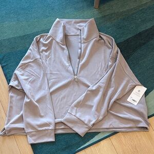 Athleta Light Purple Quarter-Zip Sweatshirt